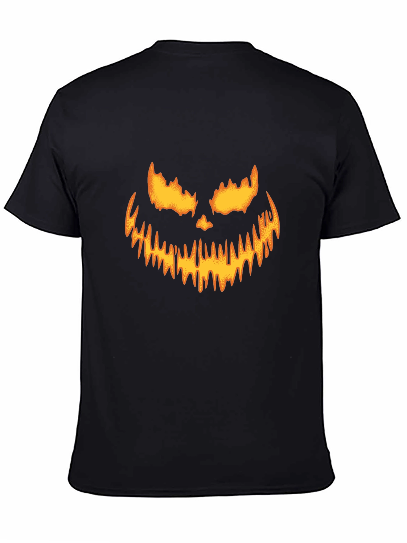 Halloween Pumpkin Face Black T-Shirt
