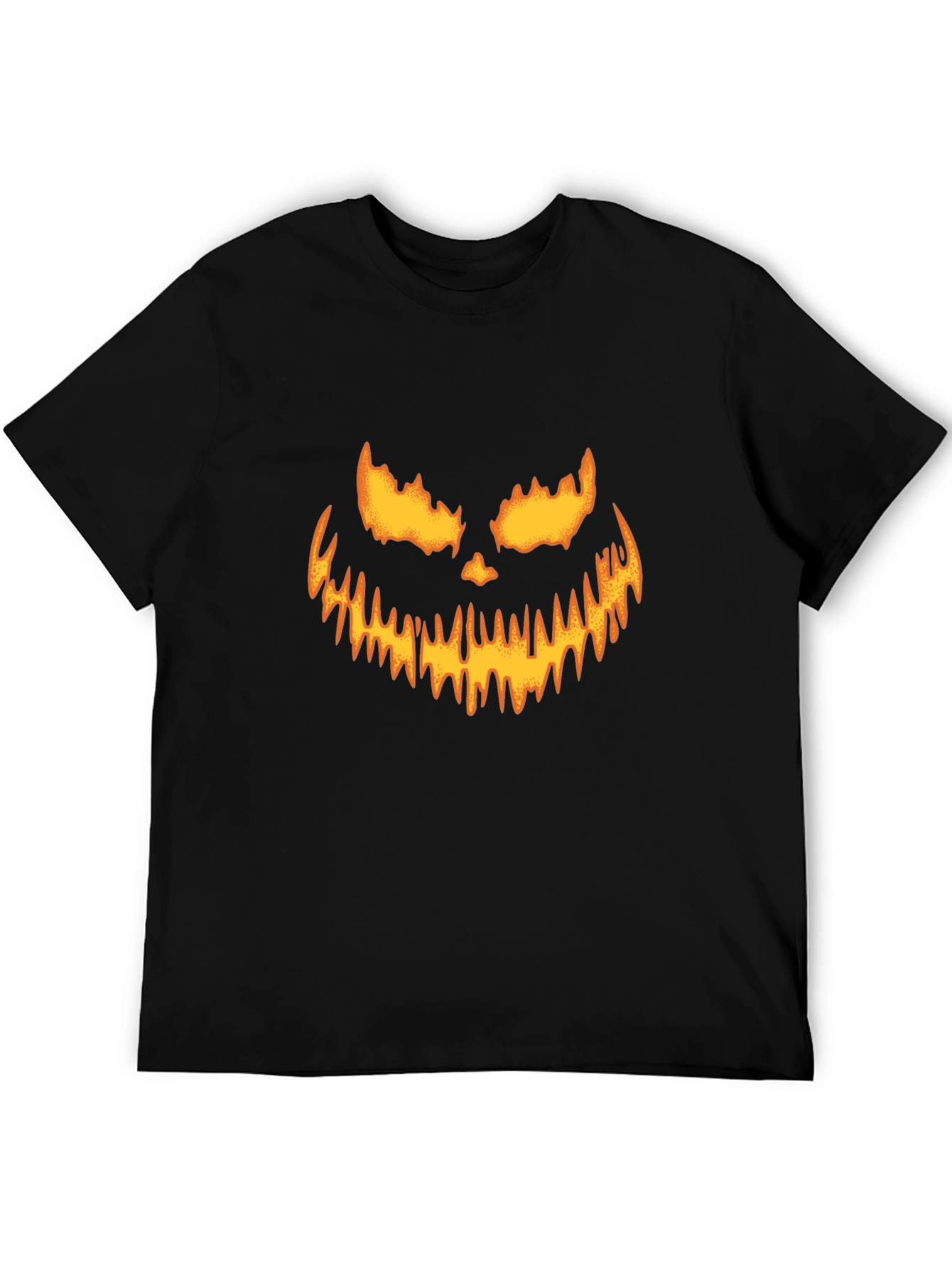 Halloween Pumpkin Face Black T-Shirt