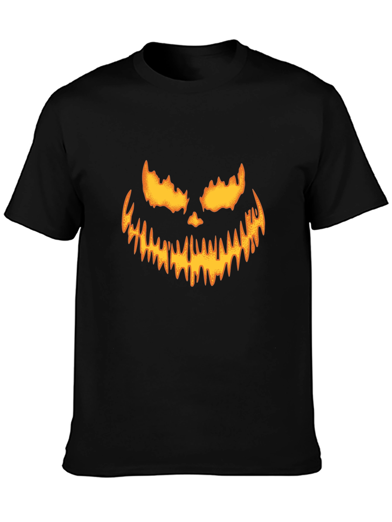 Halloween Pumpkin Face Black T-Shirt