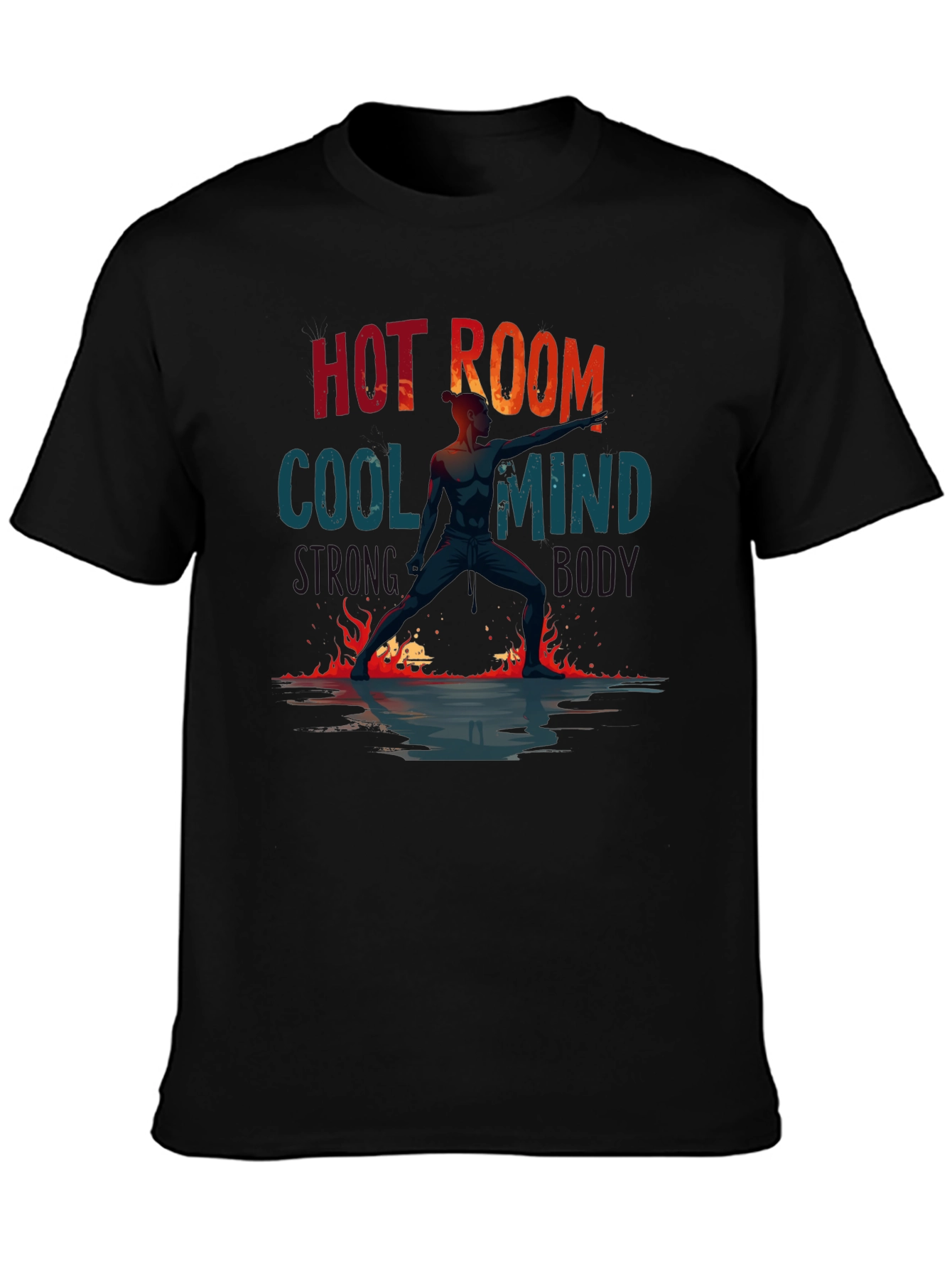 Hot Room Cool Mind Black Graphic Tee