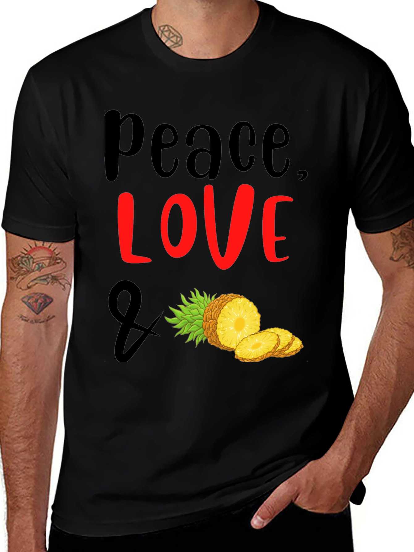 Peace Love Pineapple T-Shirt - Tropical Vibes