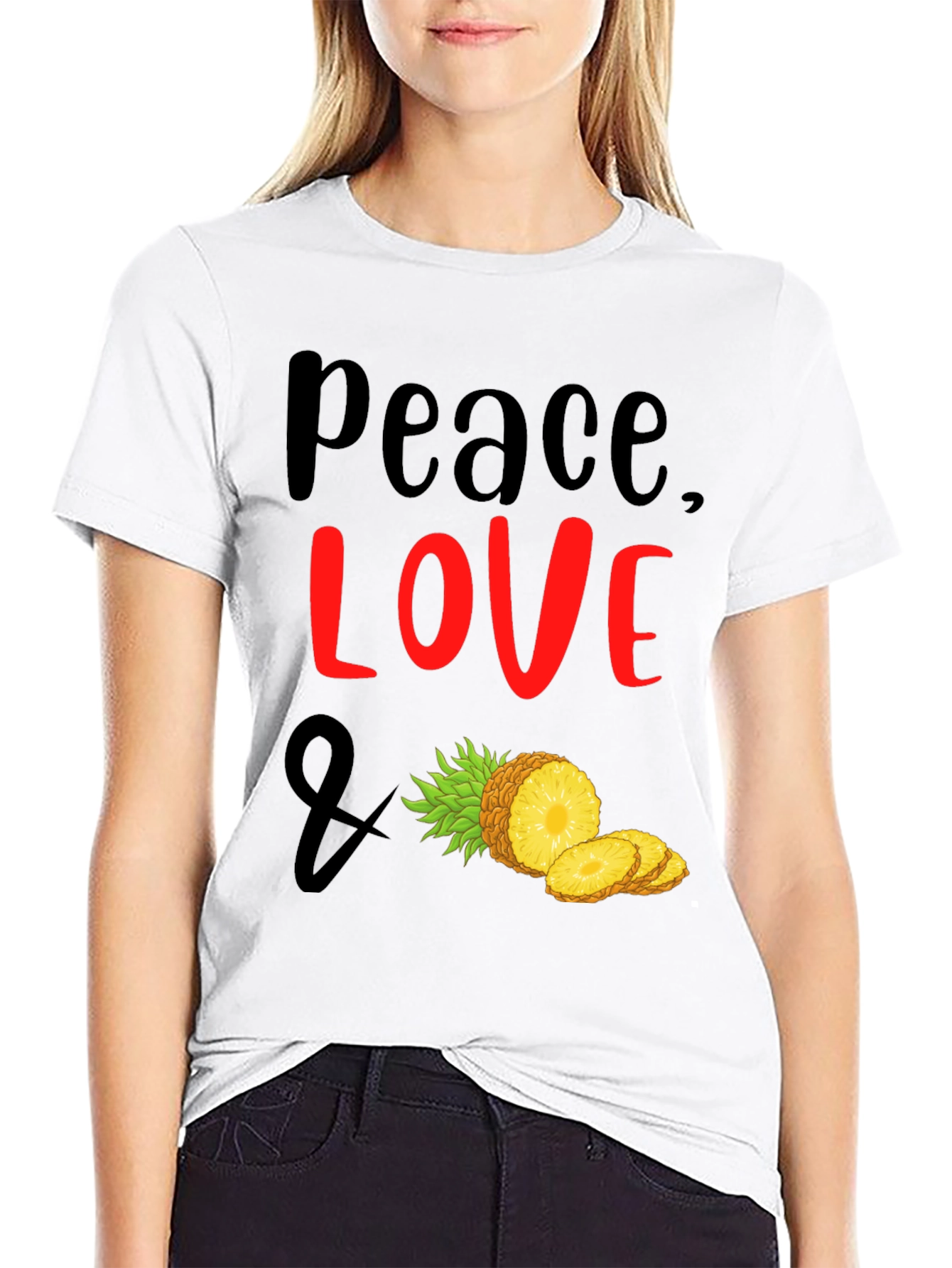 Peace Love Pineapple T-Shirt - Tropical Vibes