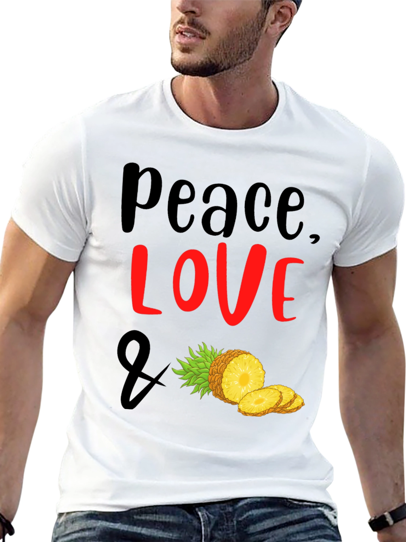 Peace Love Pineapple T-Shirt - Tropical Vibes