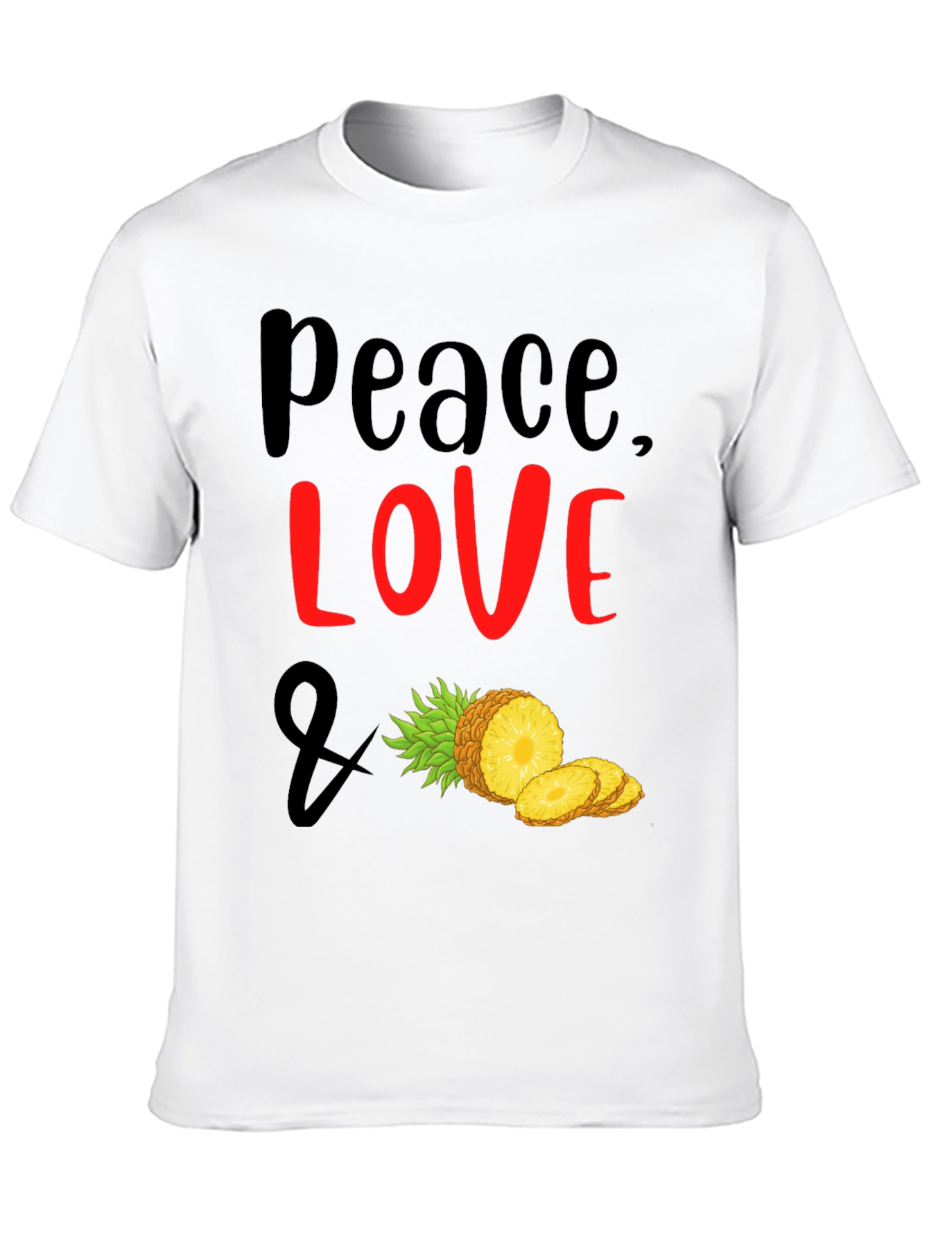 Peace Love Pineapple T-Shirt - Tropical Vibes