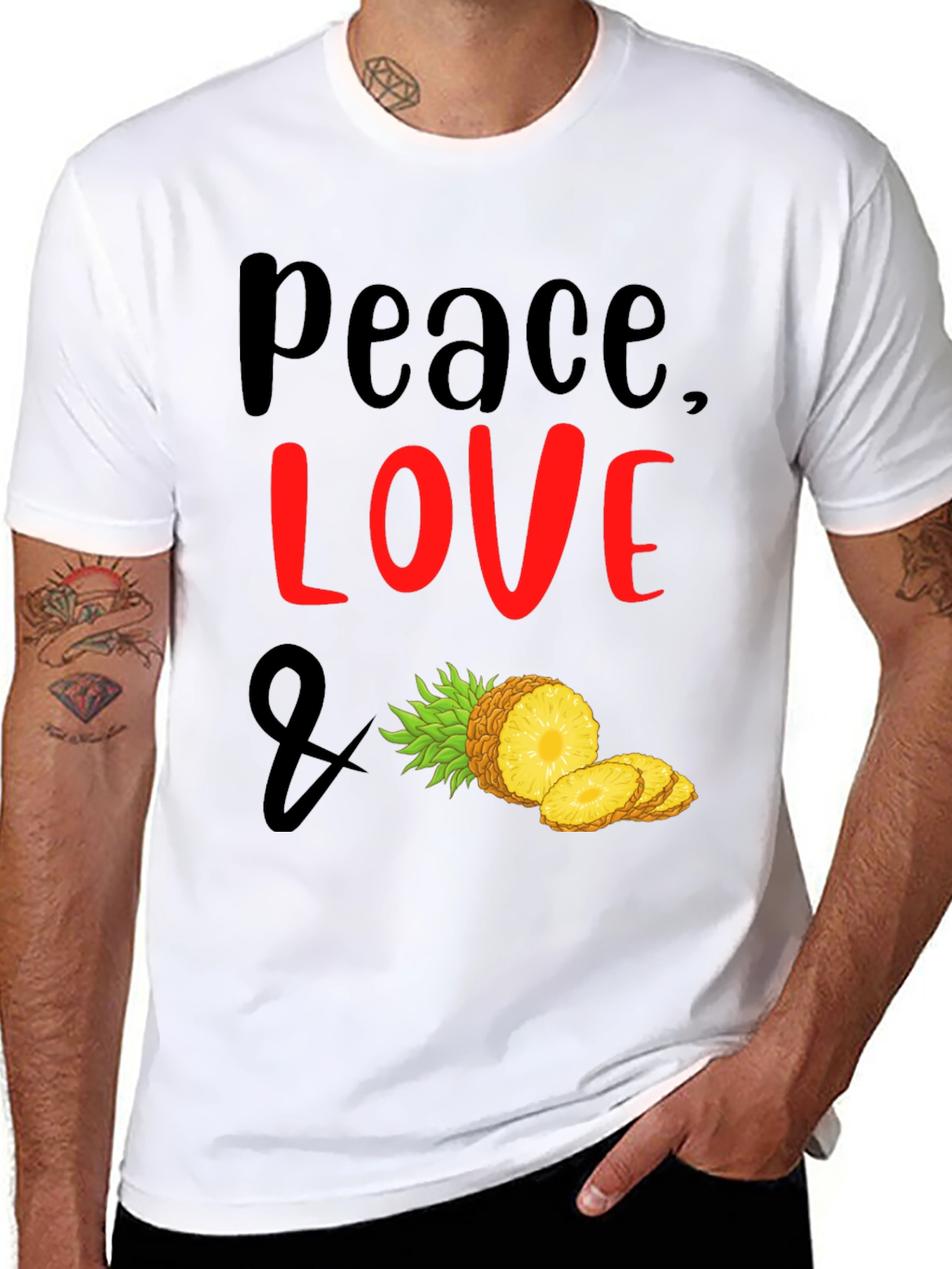 Peace Love Pineapple T-Shirt - Tropical Vibes
