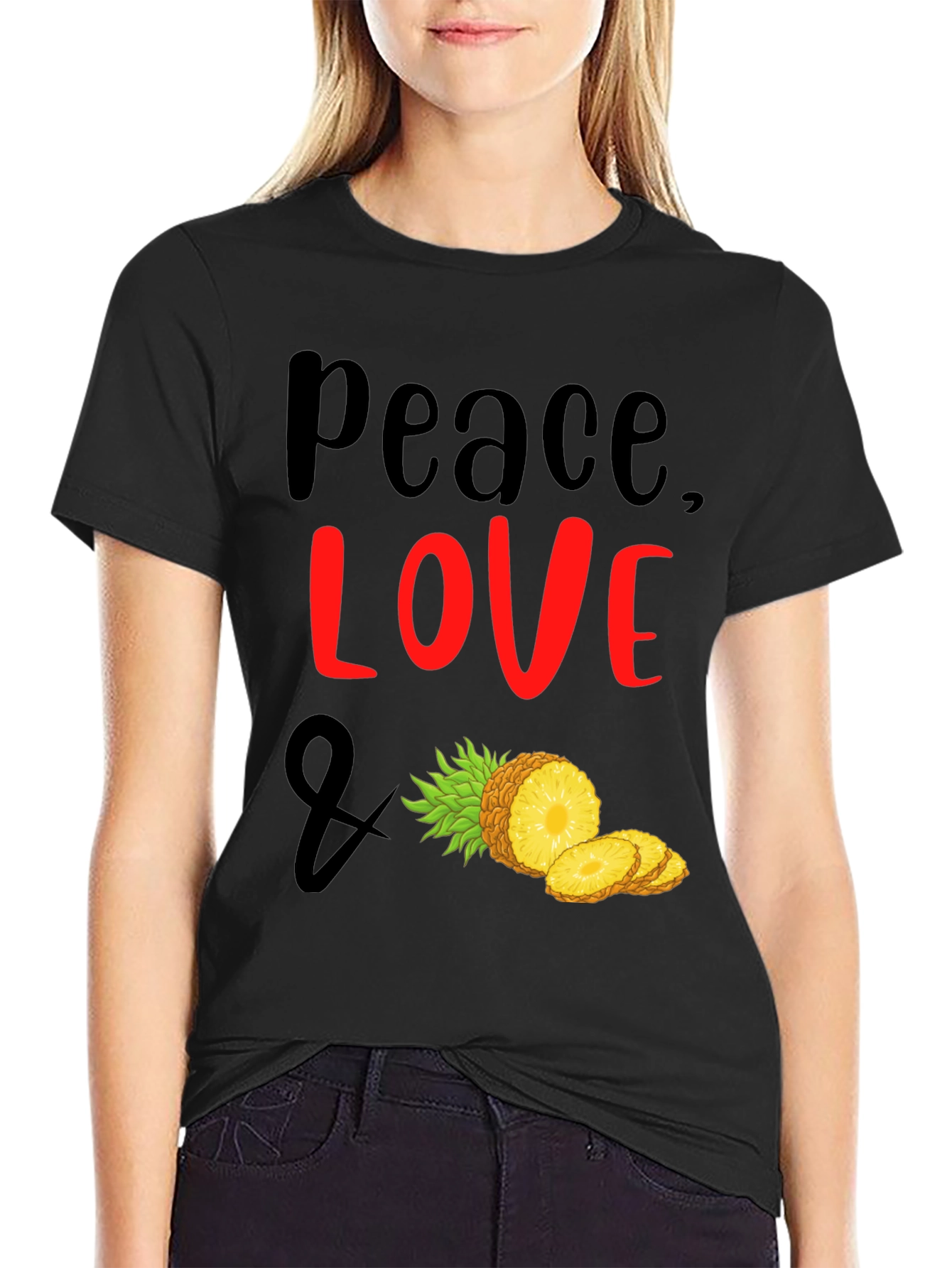 Peace Love Pineapple T-Shirt - Tropical Vibes