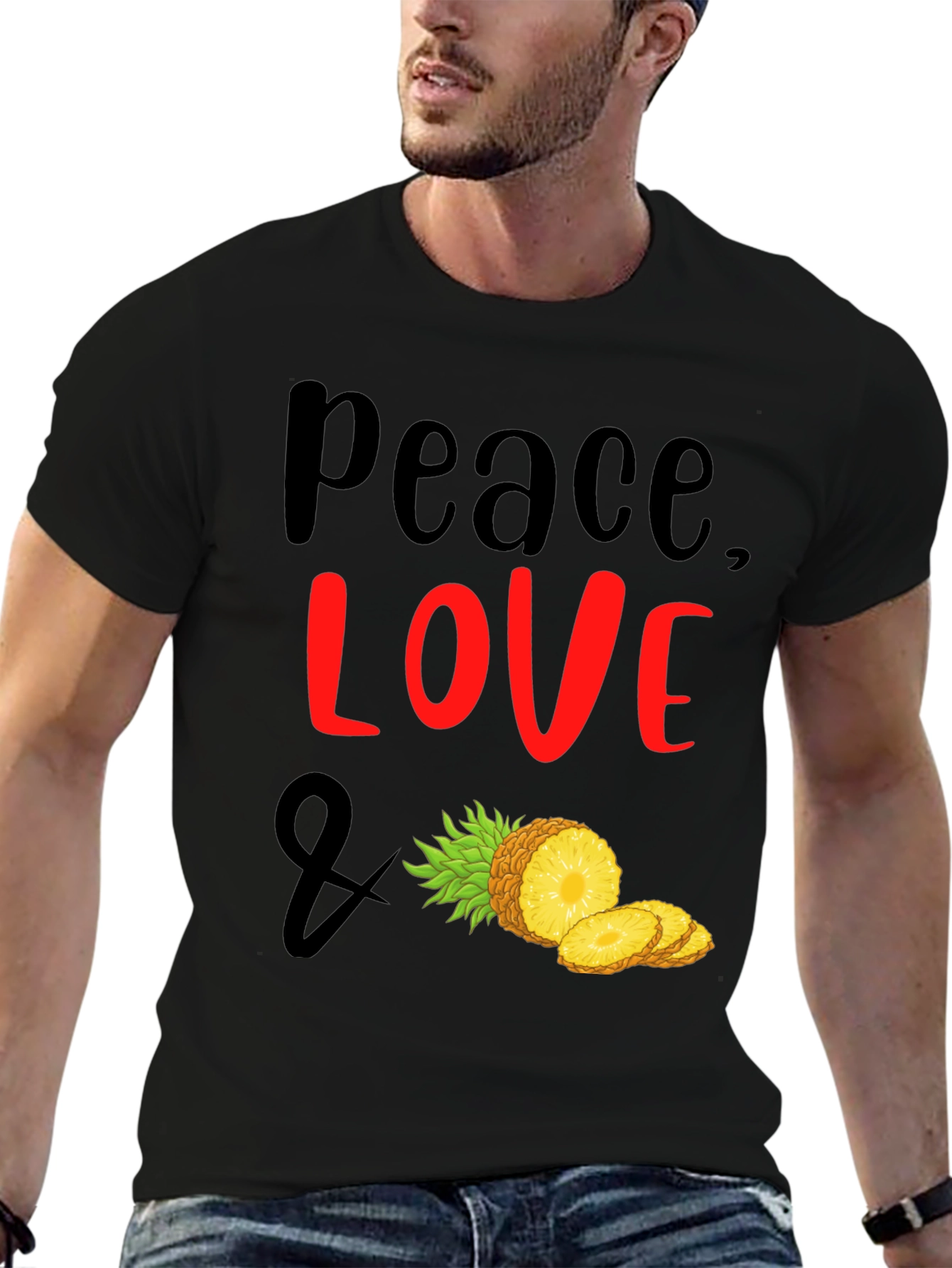 Peace Love Pineapple T-Shirt - Tropical Vibes