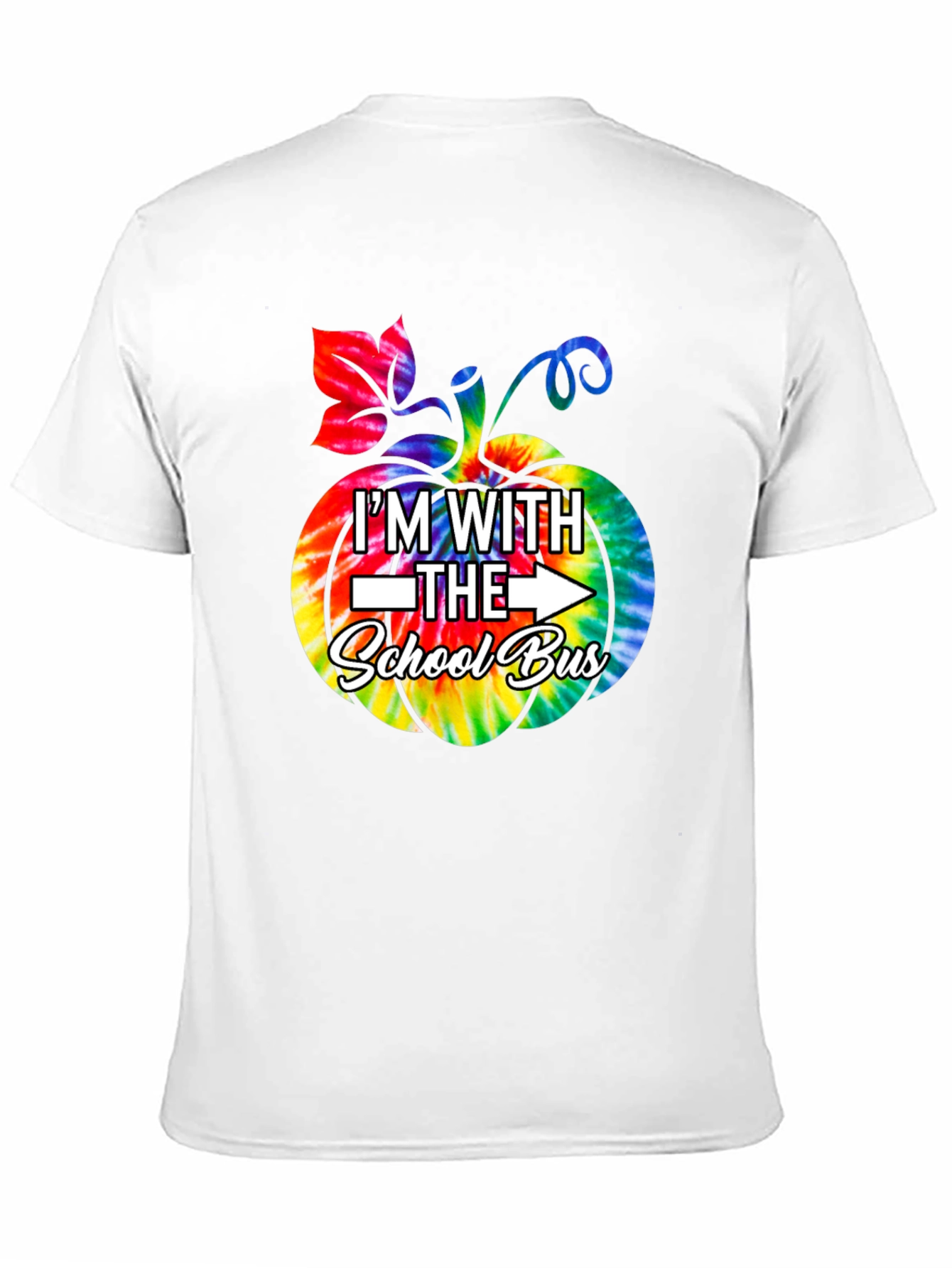 Im With The School Bus Tie Dye Pumpkin T-Shirt