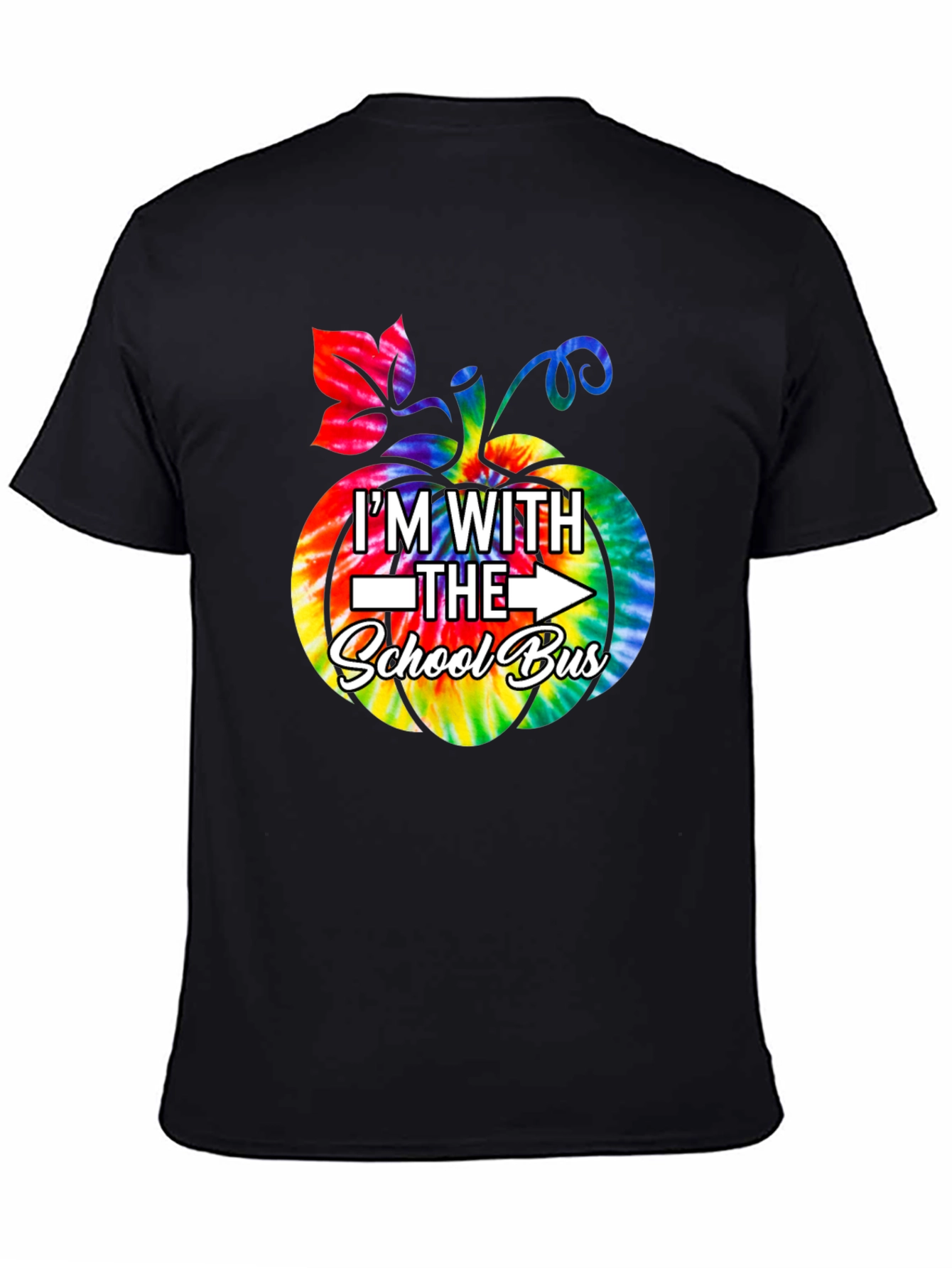 Im With The School Bus Tie Dye Pumpkin T-Shirt