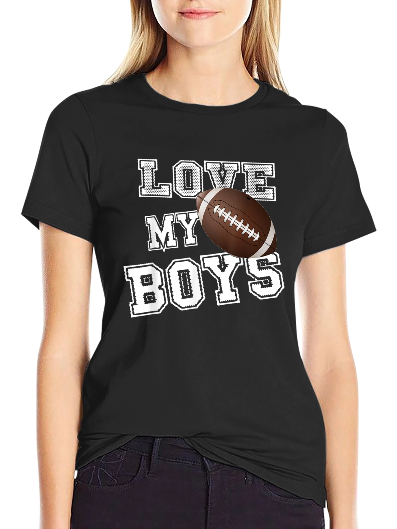 Love My Boys Football Graphic Tee