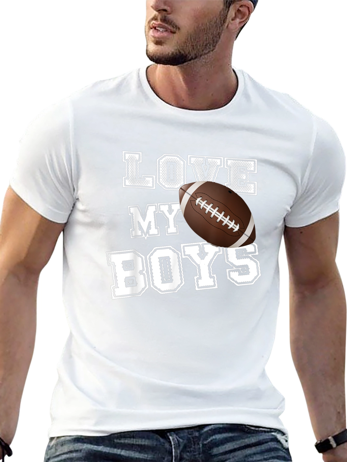 Love My Boys Football Graphic Tee