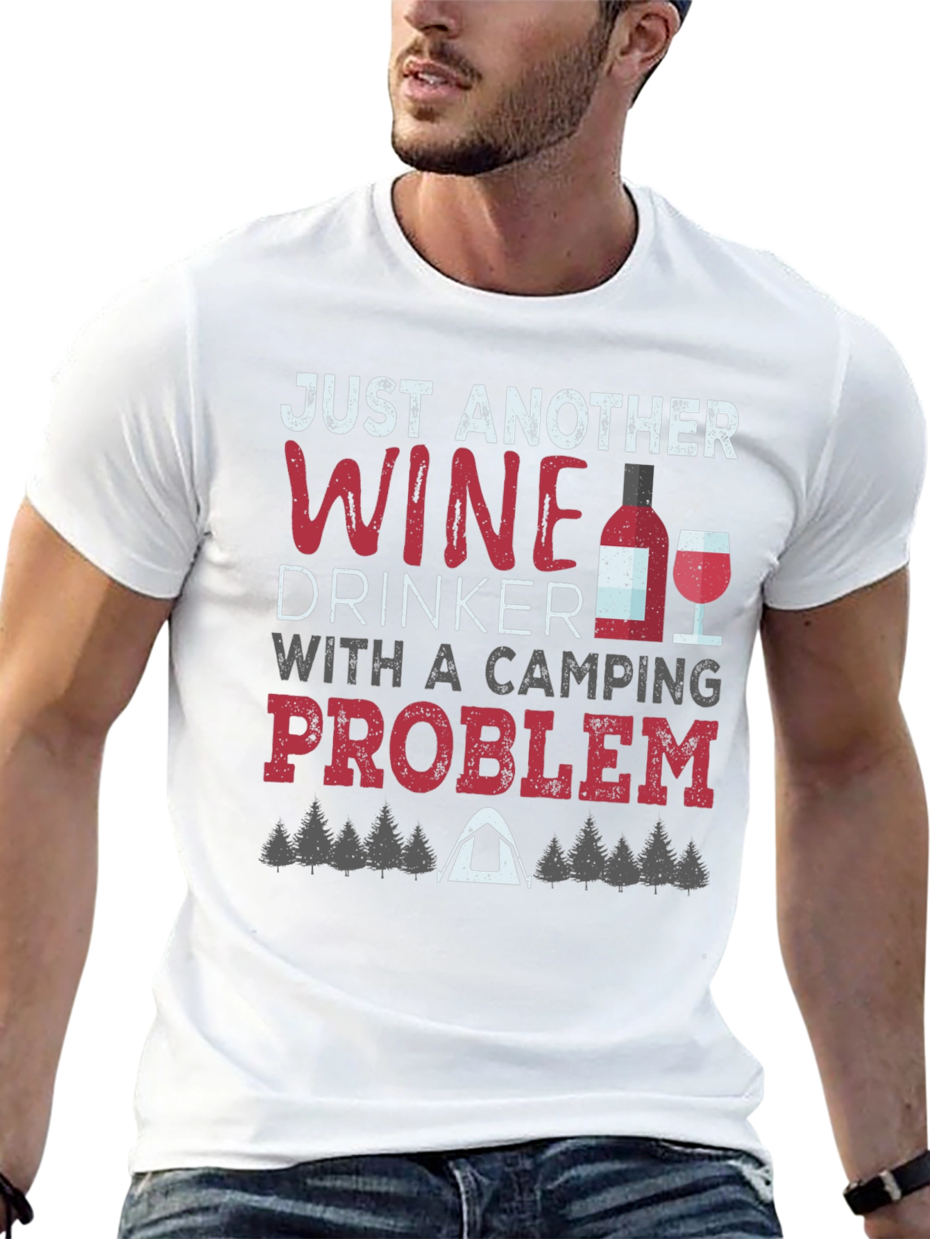 Wine Drinker Camping Problem Graphic Tee