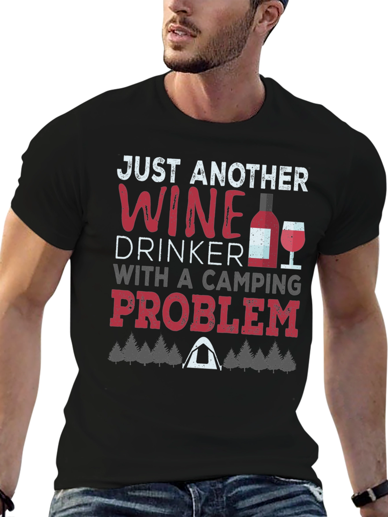 Wine Drinker Camping Problem Graphic Tee
