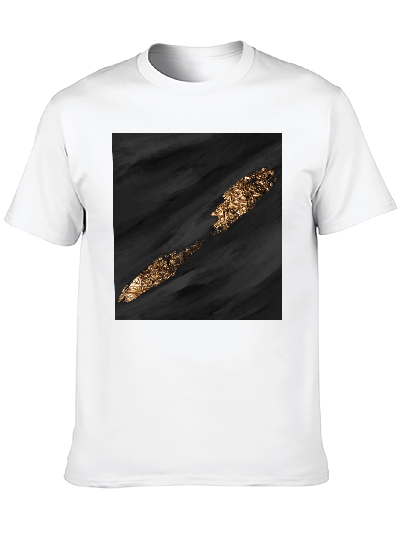 Abstract Gold Slash Black T-Shirt