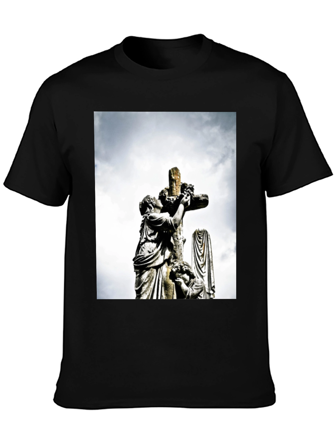 Statue Cross Graphic T-Shirt