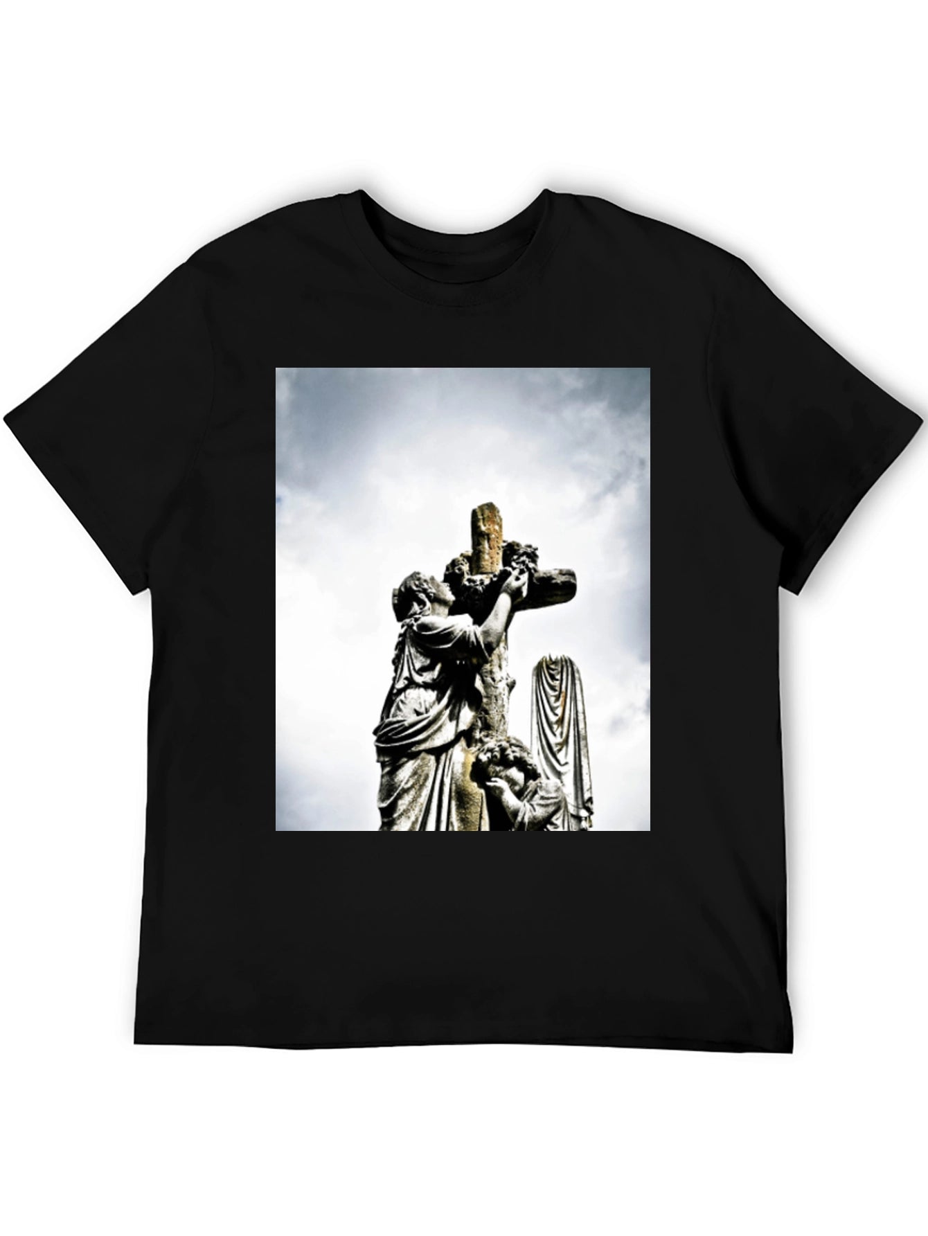 Statue Cross Graphic T-Shirt