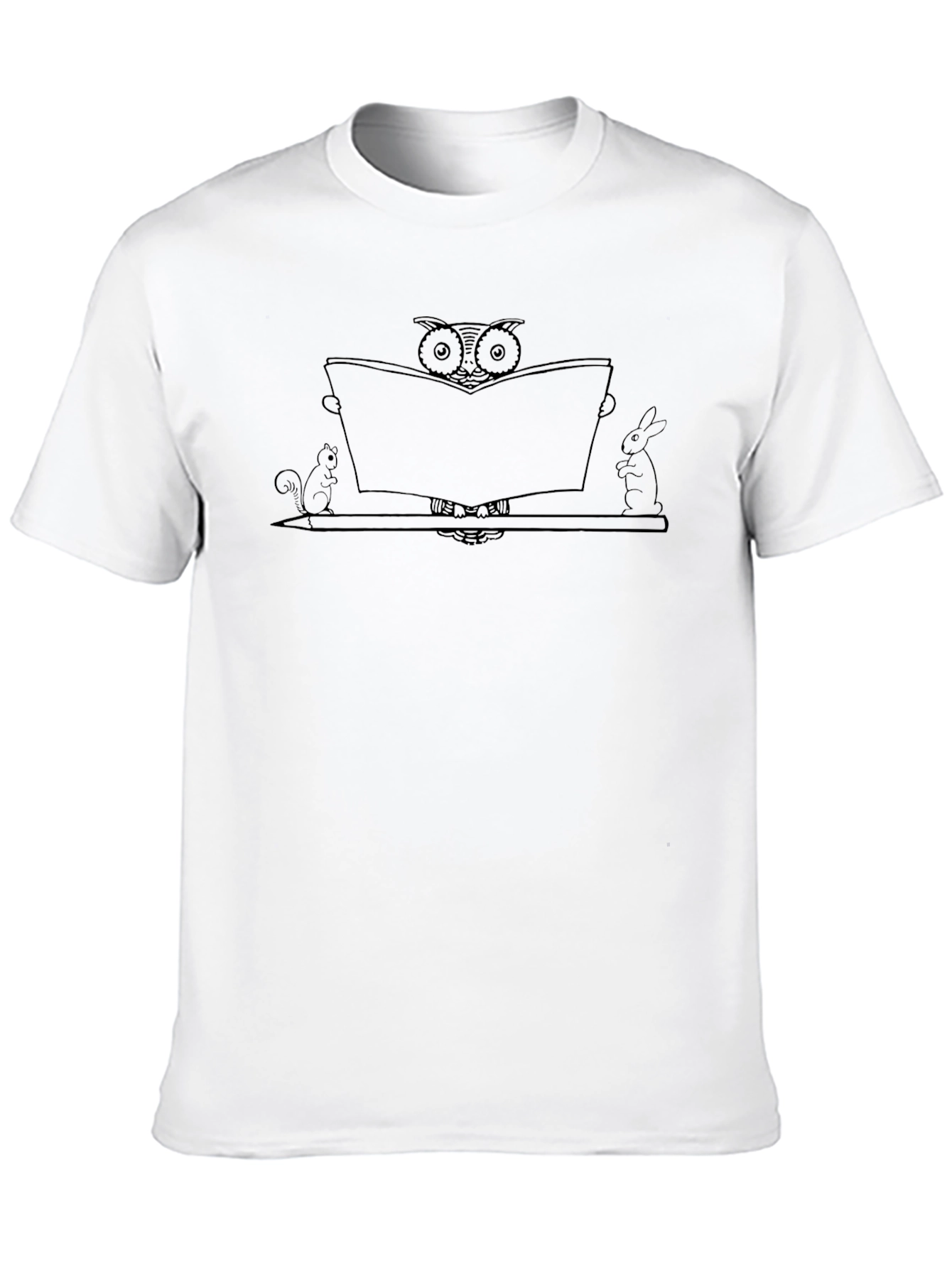Owl Reading Book Graphic Tee
