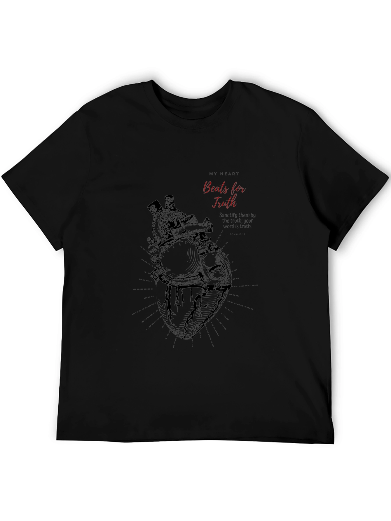 My Heart Beats for Truth Black Graphic Tee