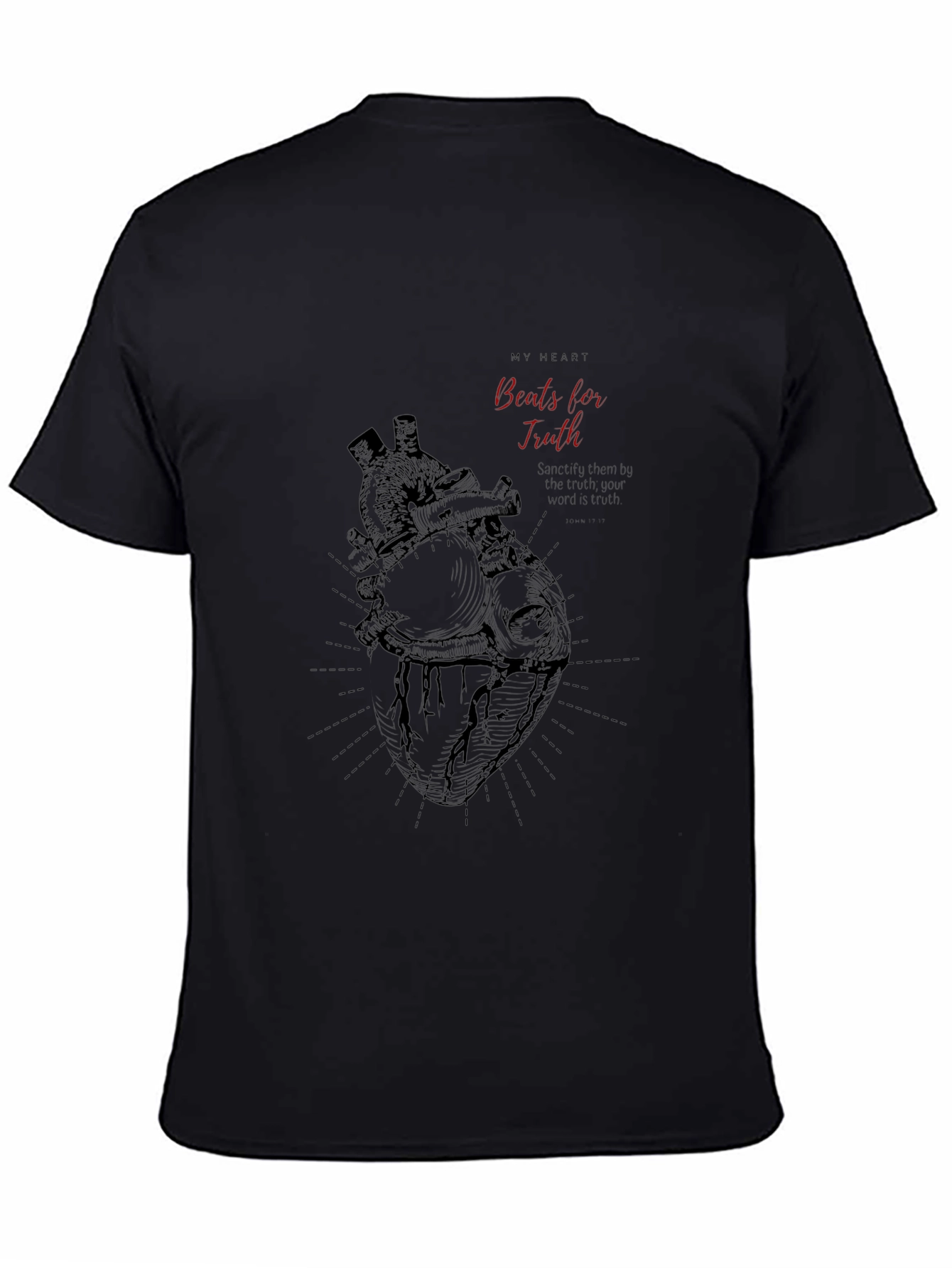 My Heart Beats for Truth Black Graphic Tee