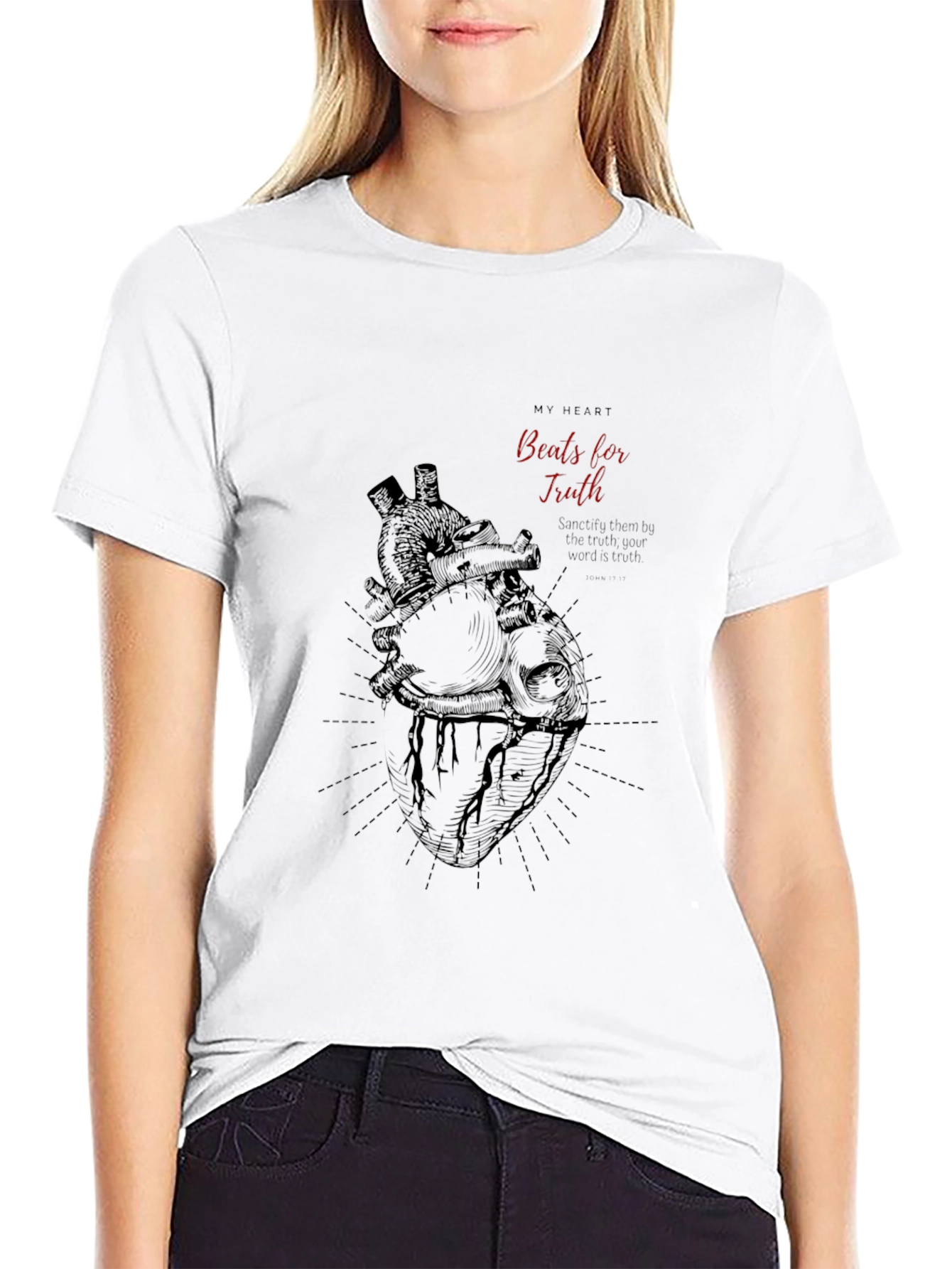 My Heart Beats for Truth Black Graphic Tee