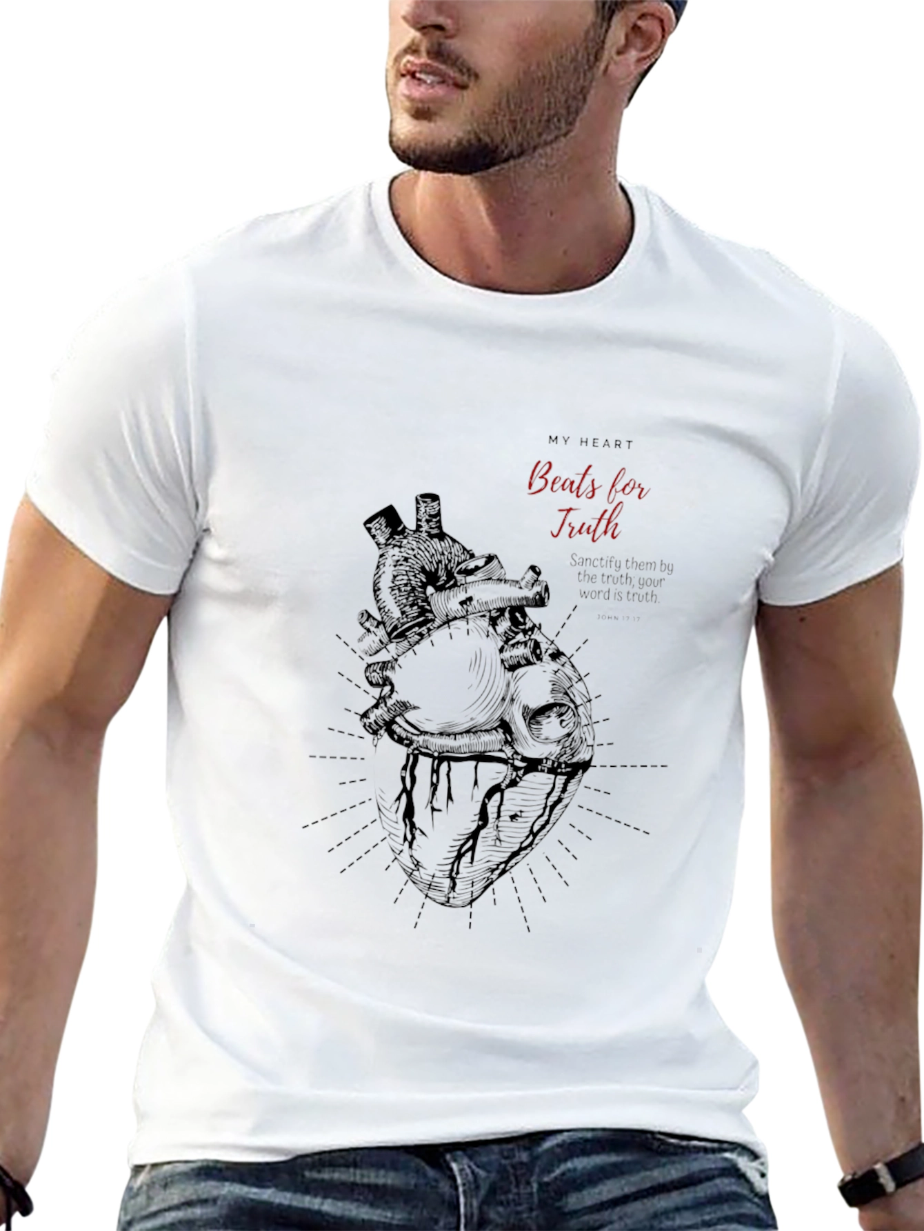 My Heart Beats for Truth Black Graphic Tee