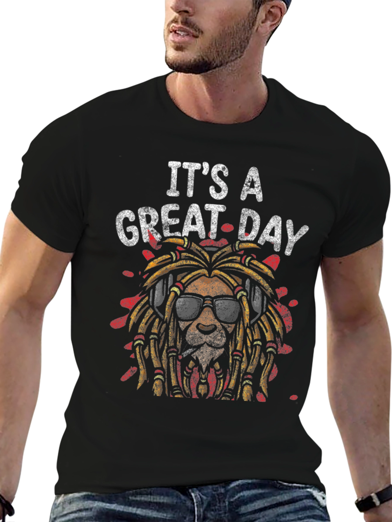 Its A Great Day Lion Graphic Tee