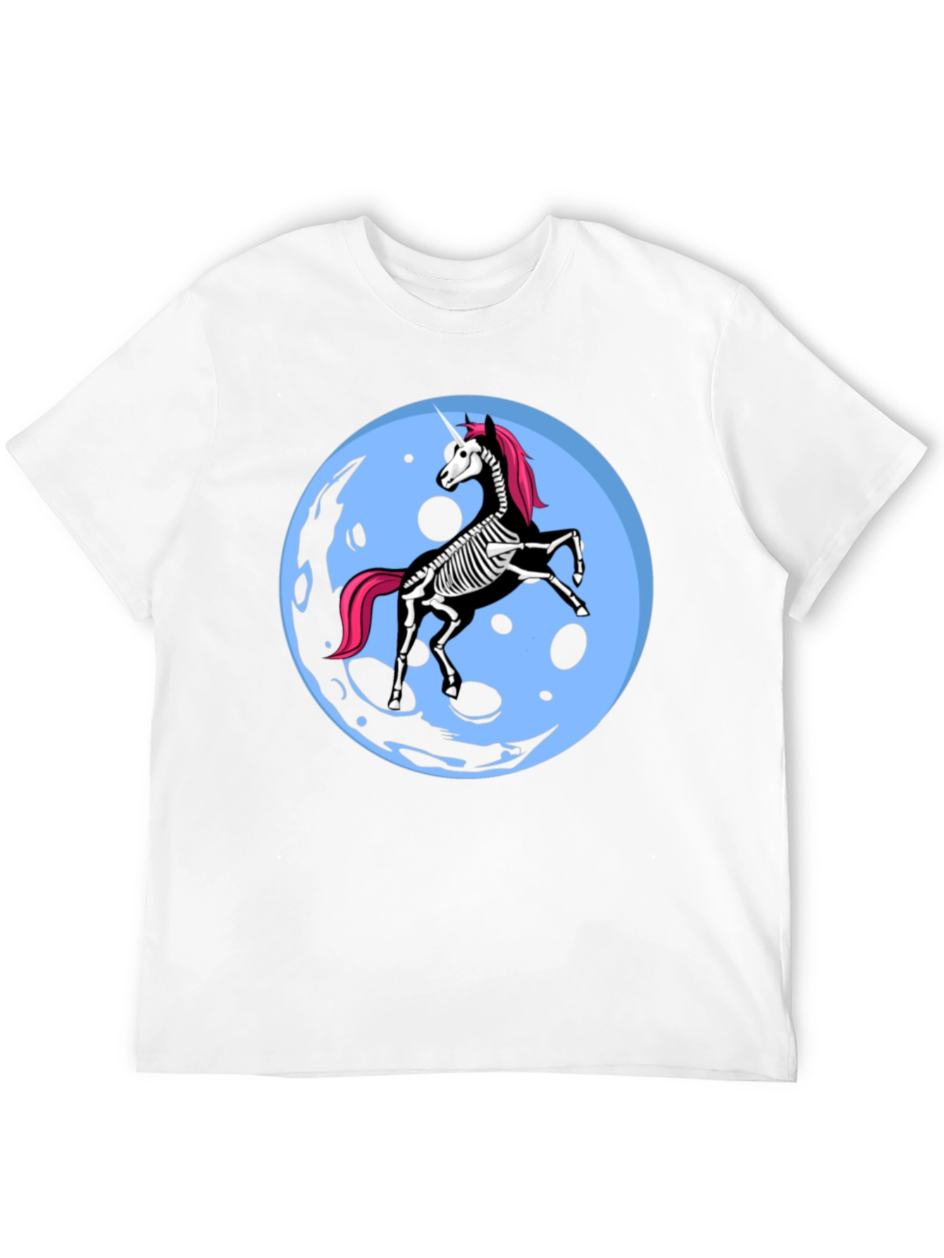 Unicorn Skeleton Moon Graphic T-Shirt