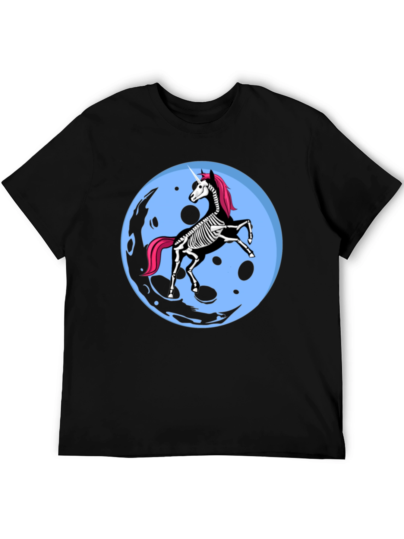 Unicorn Skeleton Moon Graphic T-Shirt