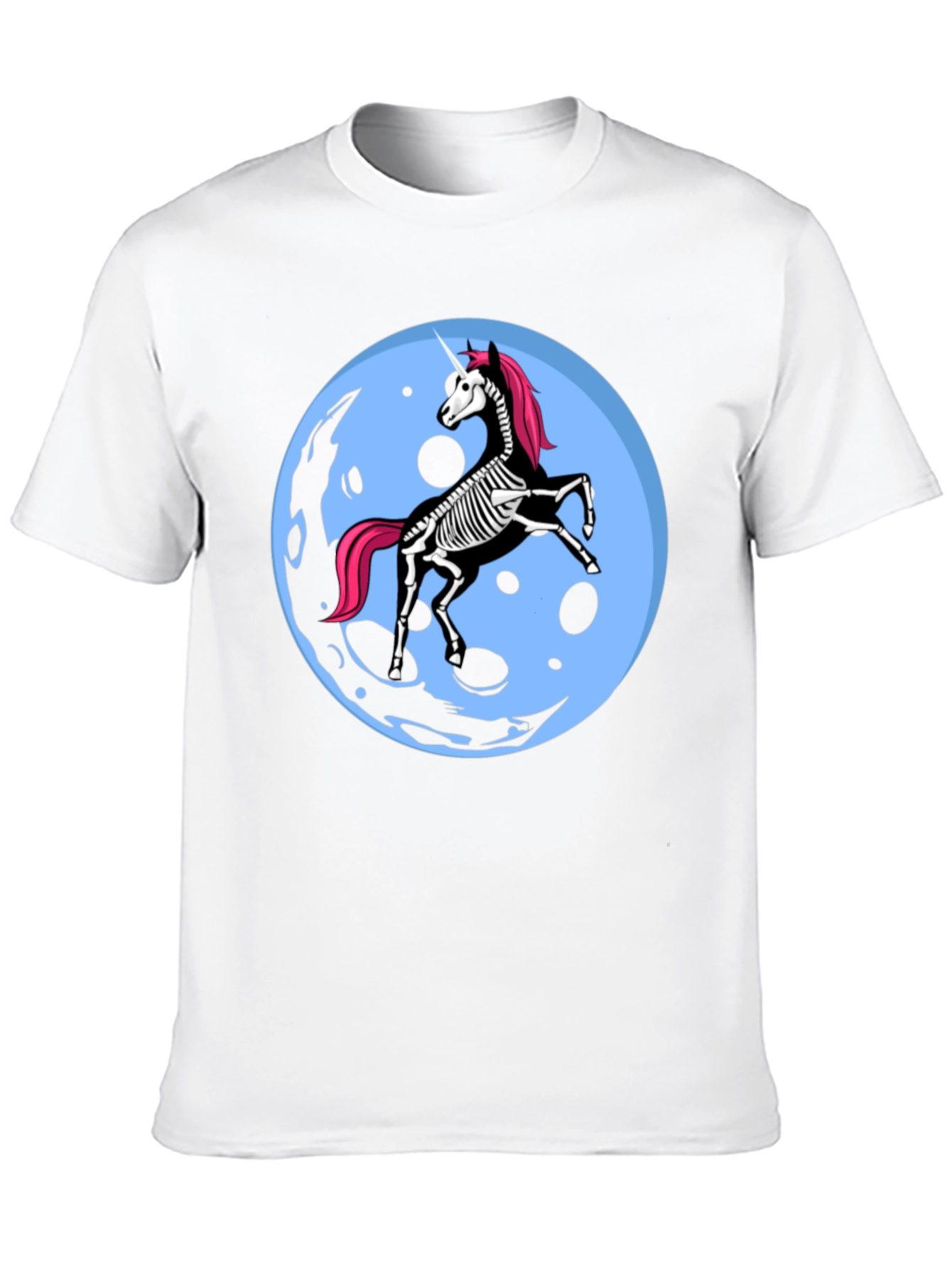 Unicorn Skeleton Moon Graphic T-Shirt
