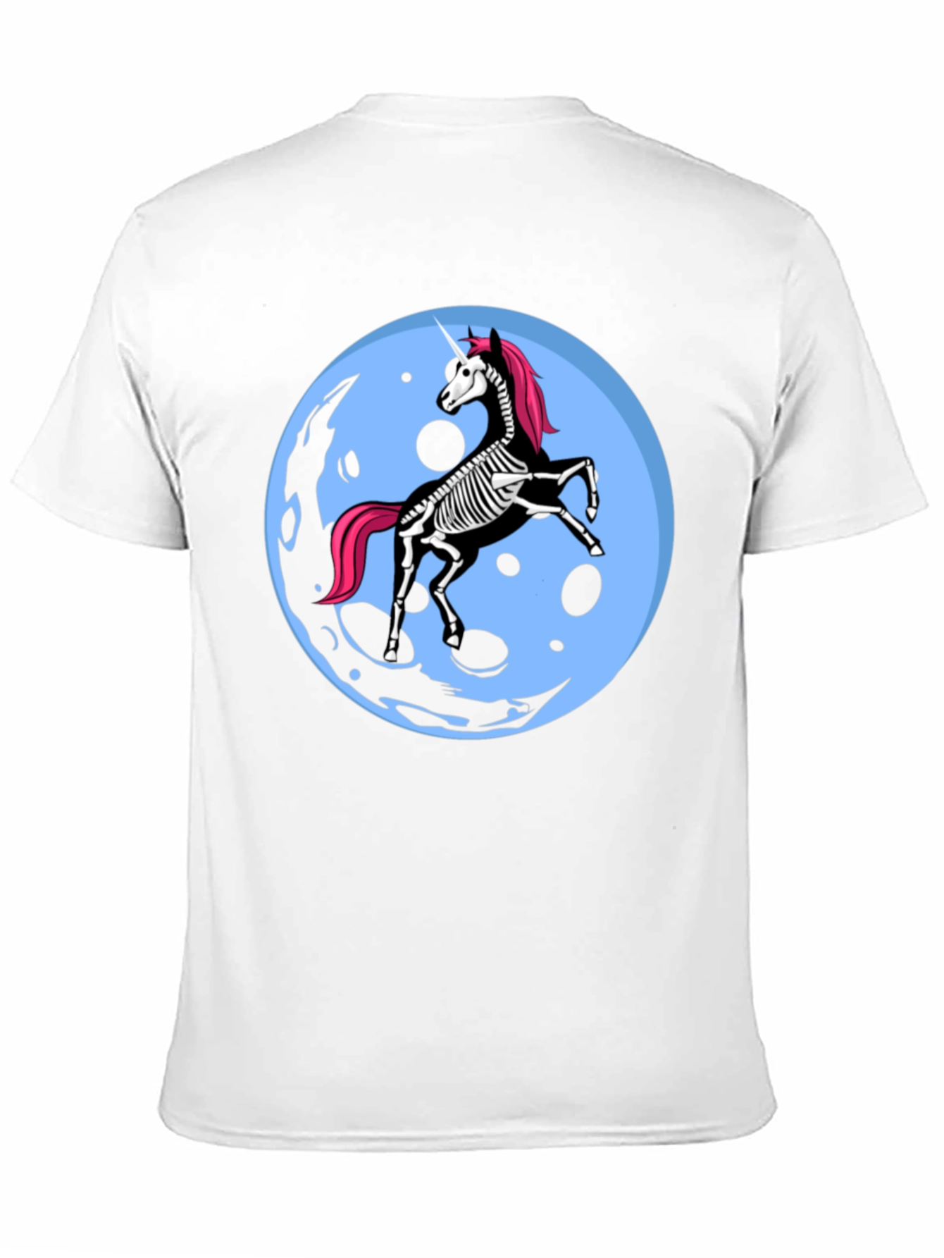 Unicorn Skeleton Moon Graphic T-Shirt