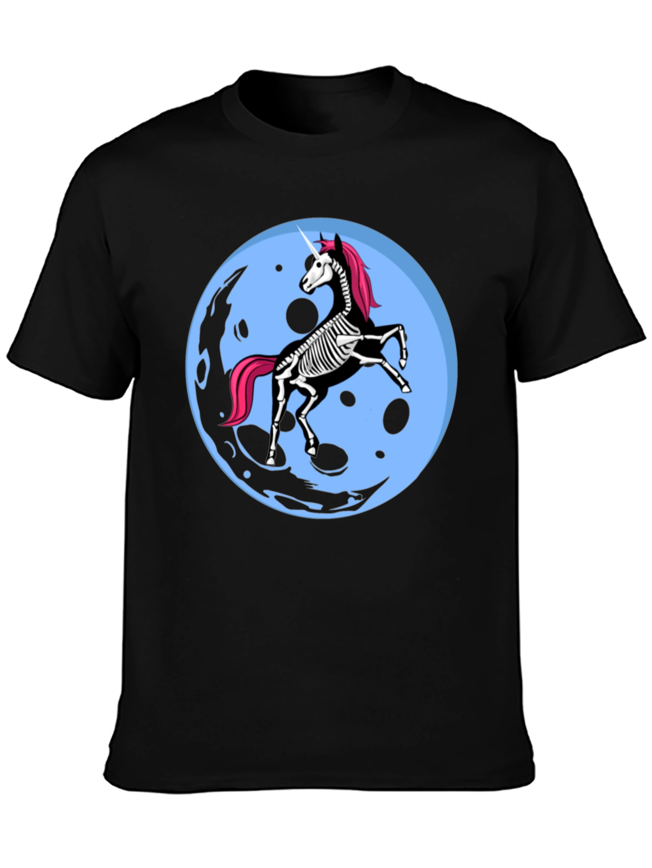Unicorn Skeleton Moon Graphic T-Shirt