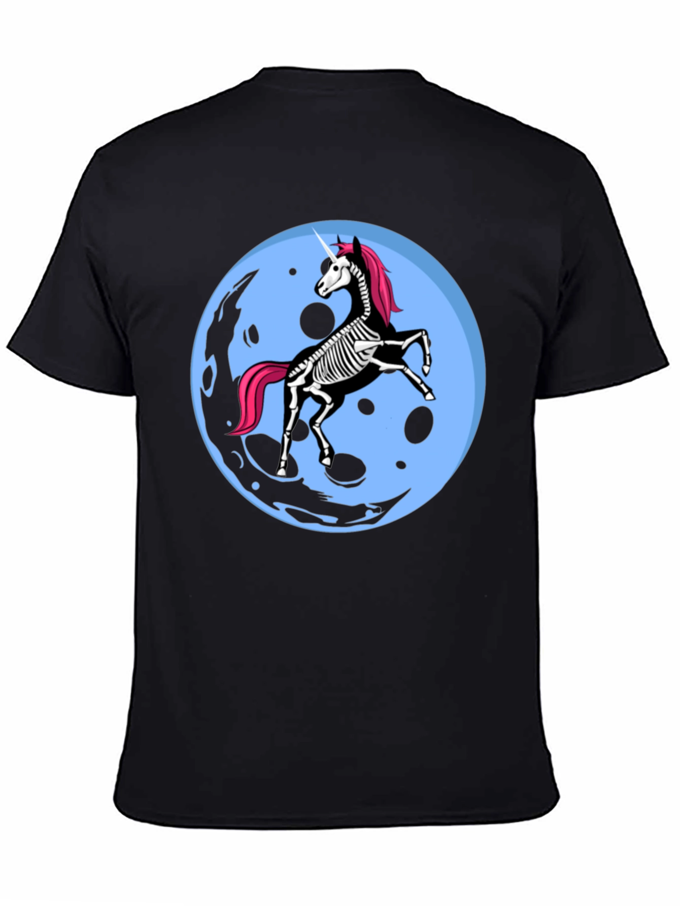 Unicorn Skeleton Moon Graphic T-Shirt