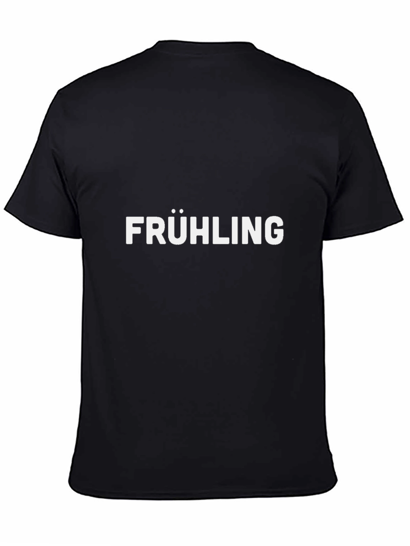 Frühling Graphic Tee - Black Cotton Casual T-Shirt