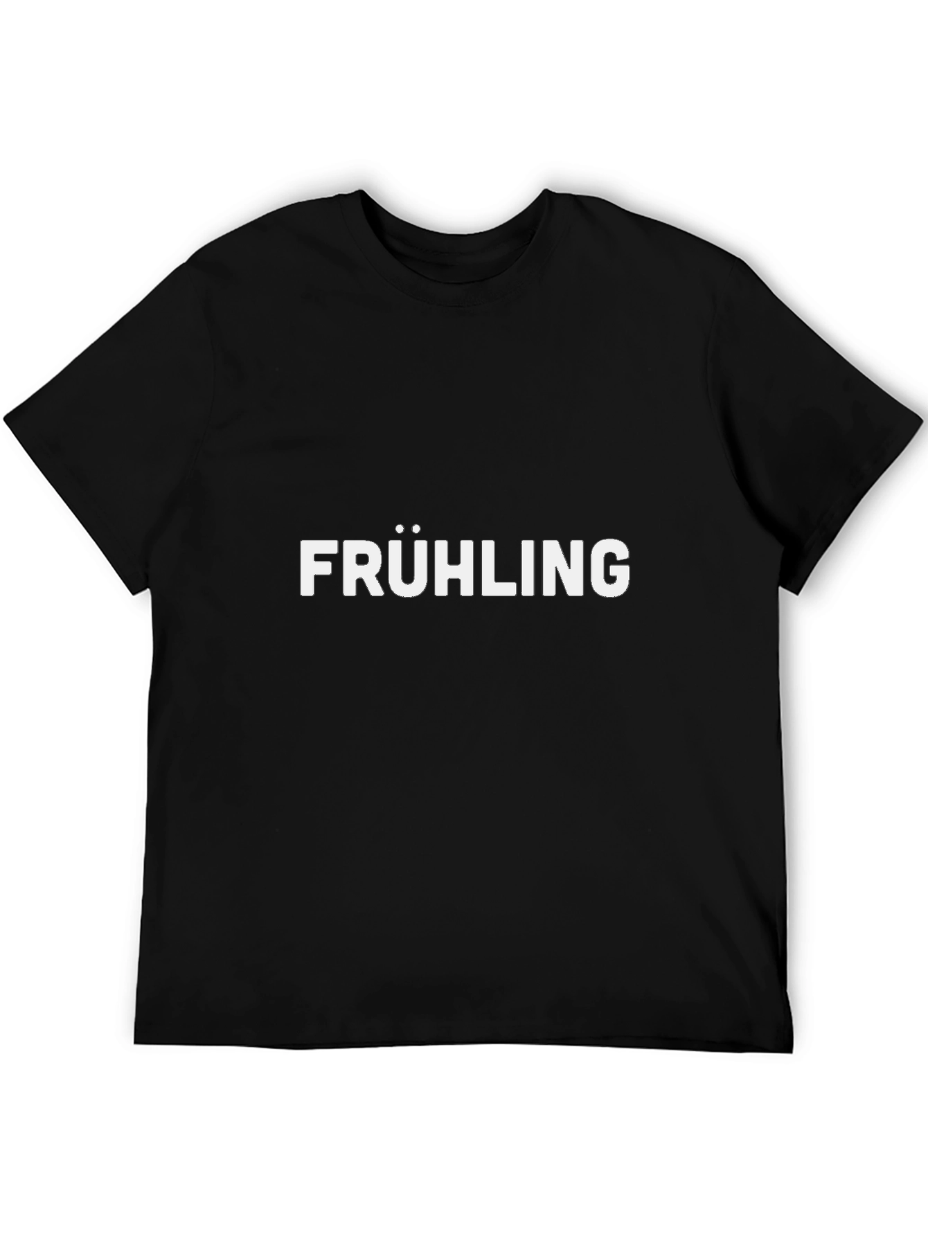 Frühling Graphic Tee - Black Cotton Casual T-Shirt