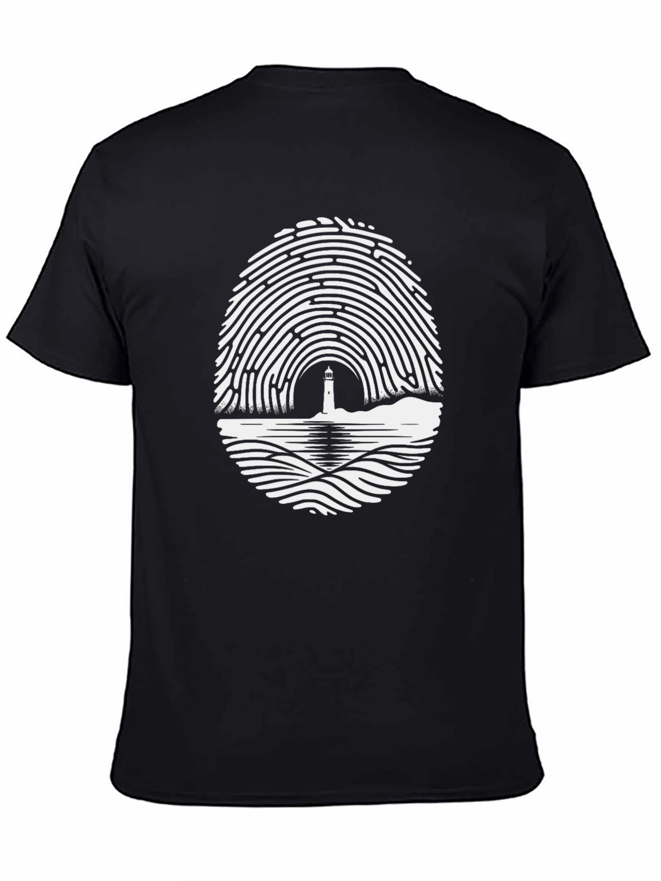 Lighthouse Fingerprint Graphic Tee - Unique Design