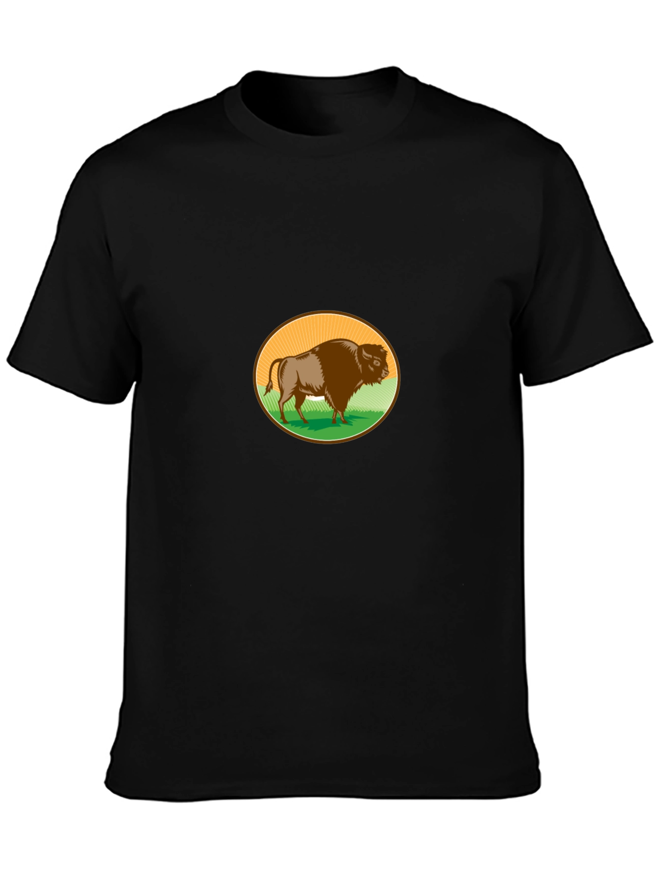 Bison Graphic T-Shirt - Black Casual Tee