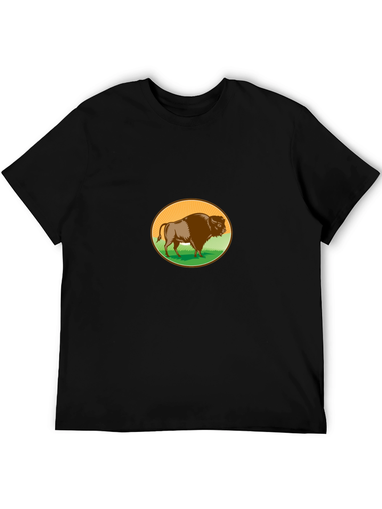 Bison Graphic T-Shirt - Black Casual Tee