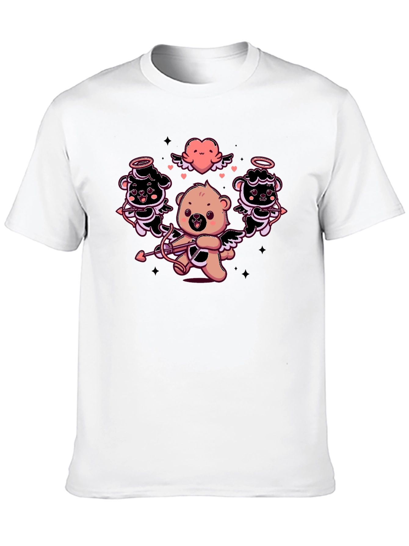 Cupid Bears Graphic Tee - Black