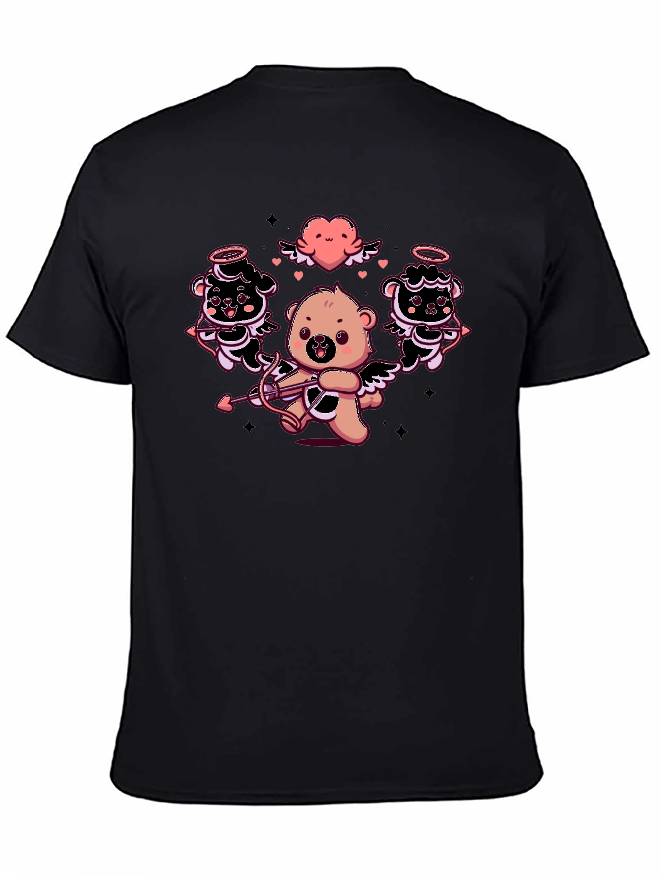 Cupid Bears Graphic Tee - Black