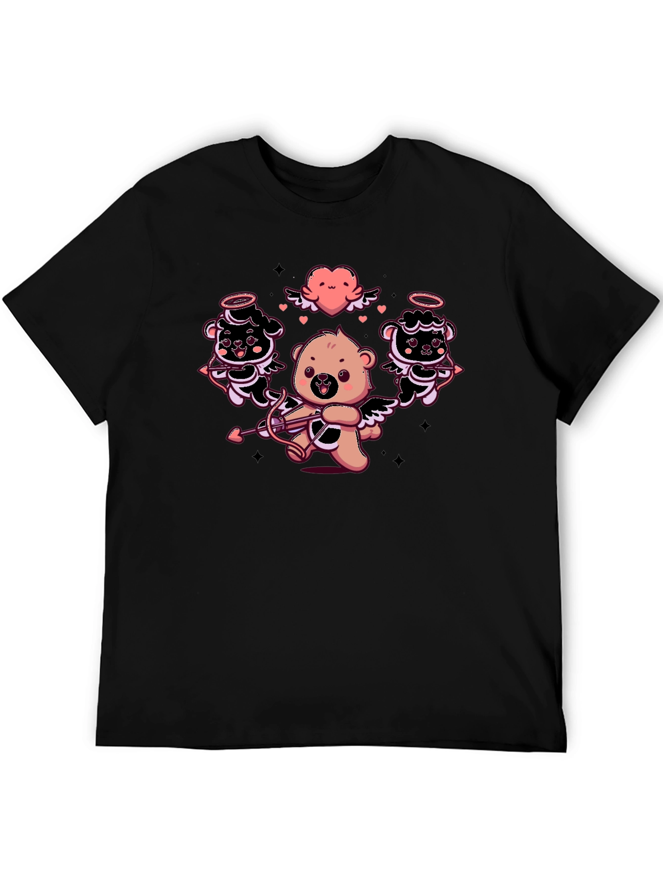 Cupid Bears Graphic Tee - Black