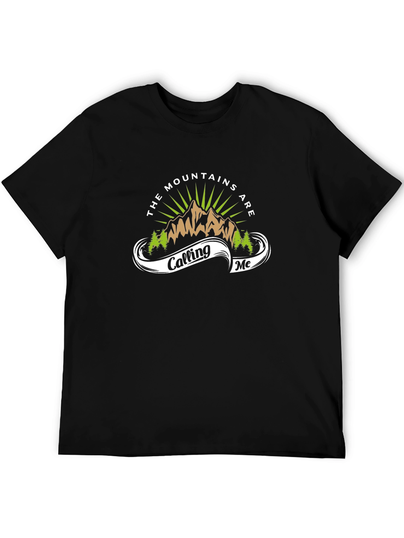 Mountains Are Calling Me Graphic Tee - Black