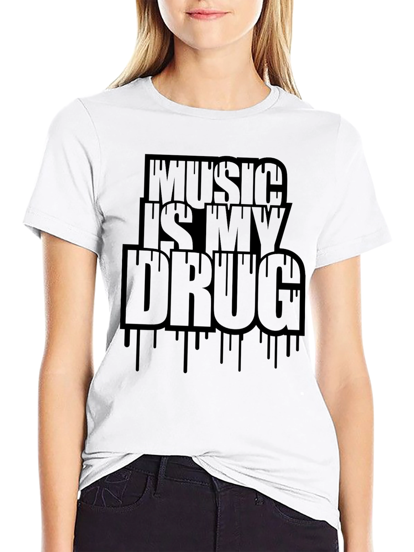 Music Is My Drug T-Shirt - Black Graphic Tee