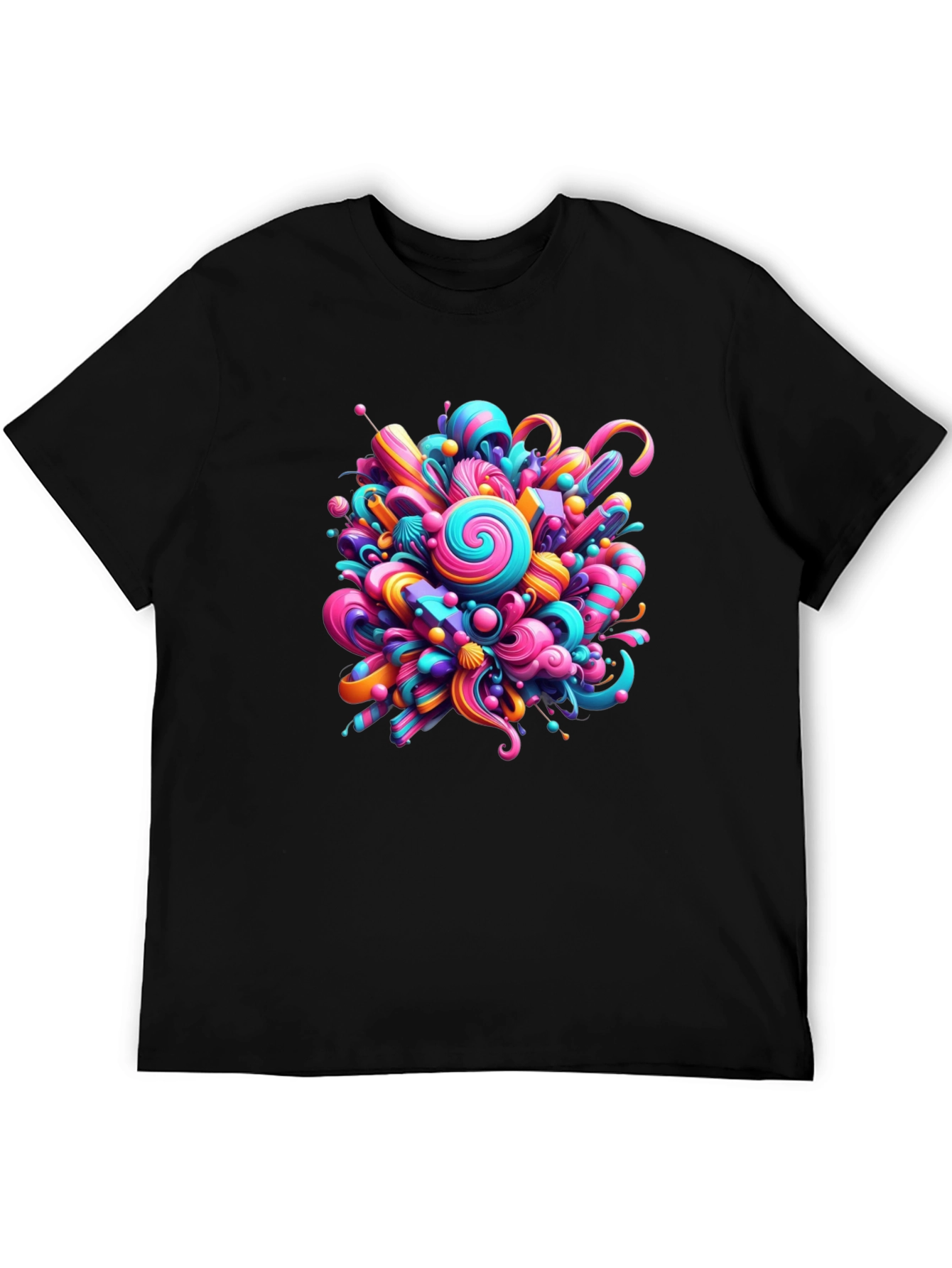 Vibrant Candy Burst Graphic Tee - Unique Design