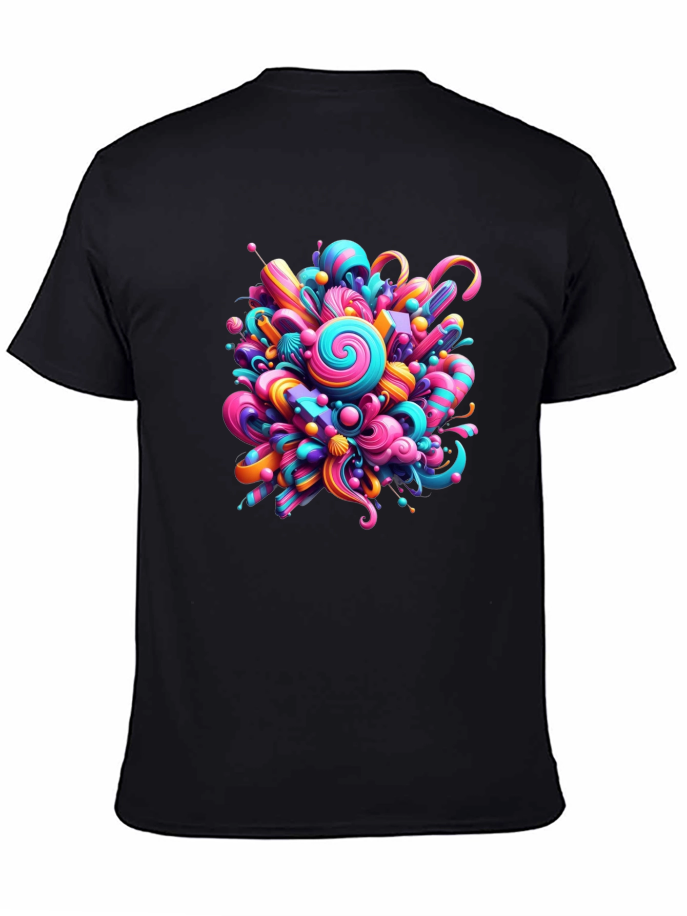 Vibrant Candy Burst Graphic Tee - Unique Design