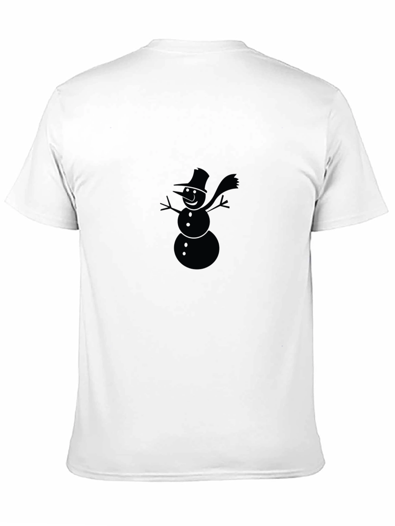 Snowman Graphic Tee - Black Cotton Holiday Shirt